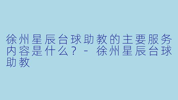 徐州星辰台球助教的主要服务内容是什么?