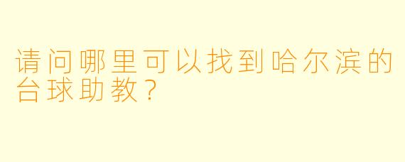 请问哪里可以找到哈尔滨的台球助教？