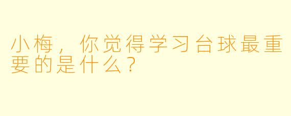 小梅，你觉得学习台球最重要的是什么？