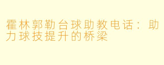 霍林郭勒台球助教电话:助力球技提升的桥梁