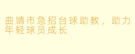 曲靖市急招台球助教,助力年轻球员成长