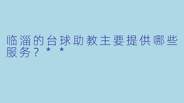 临淄的台球助教主要提供哪些服务？**