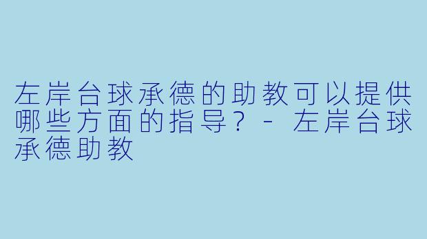左岸台球承德的助教可以提供哪些方面的指导？-左岸台球承德助教