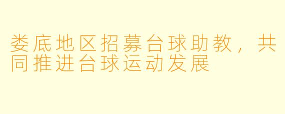 娄底地区招募台球助教,共同推进台球运动发展
