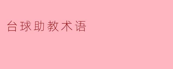 ### 台球助教术语解析
