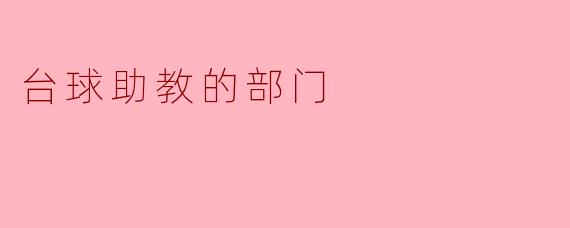 台球助教的部门