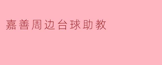 嘉善周边台球助教