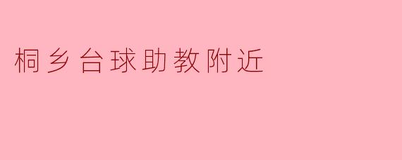 桐乡台球助教附近