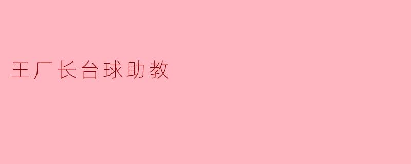 王厂长台球助教