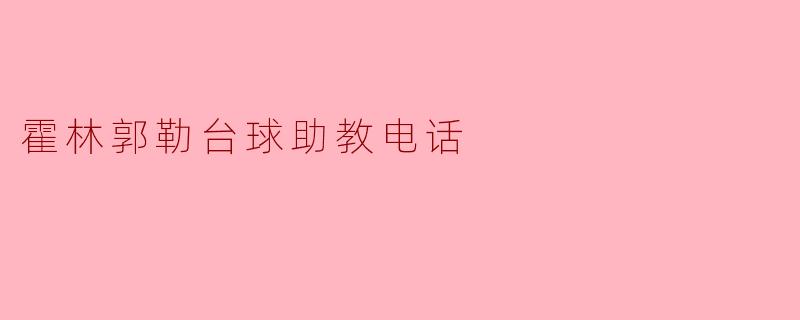 霍林郭勒台球助教电话