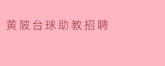黄陂台球助教招聘公告