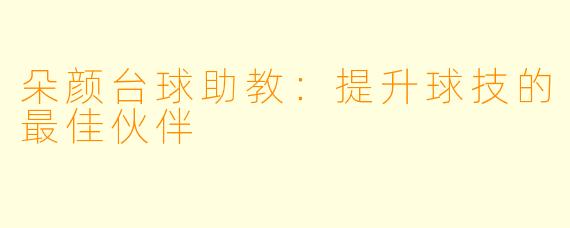 朵颜台球助教：提升球技的最佳伙伴