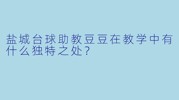 盐城台球助教豆豆在教学中有什么独特之处？