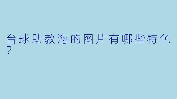 台球助教海的图片有哪些特色？