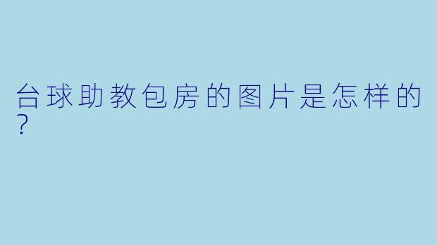 台球助教包房的图片是怎样的？  