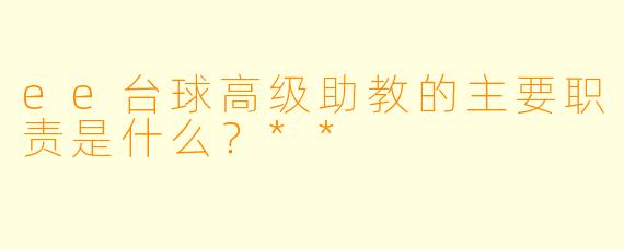 ee台球高级助教的主要职责是什么?**