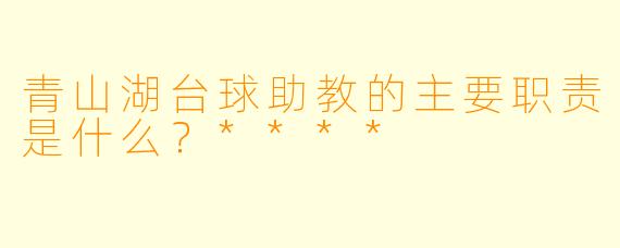 青山湖台球助教的主要职责是什么?****