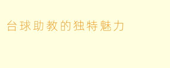 台球助教的独特魅力