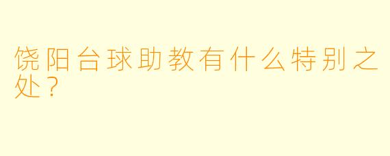 饶阳台球助教有什么特别之处？