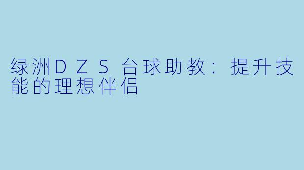 绿洲DZS台球助教：提升技能的理想伴侣