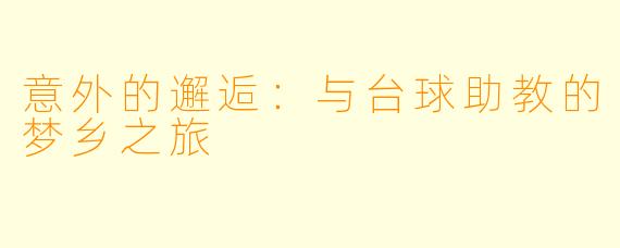 意外的邂逅：与台球助教的梦乡之旅