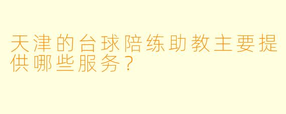 天津的台球陪练助教主要提供哪些服务？