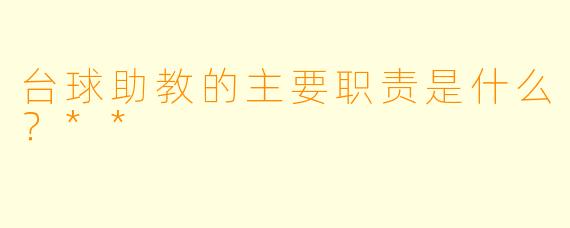 台球助教的主要职责是什么？**