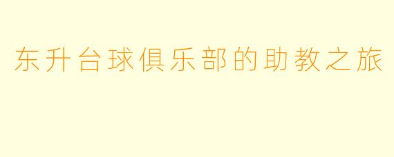 东升台球俱乐部的助教之旅