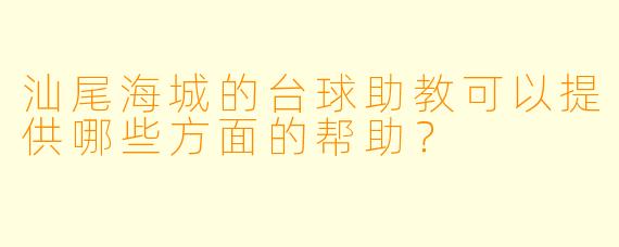 汕尾海城的台球助教可以提供哪些方面的帮助？