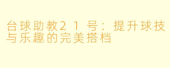 台球助教21号：提升球技与乐趣的完美搭档