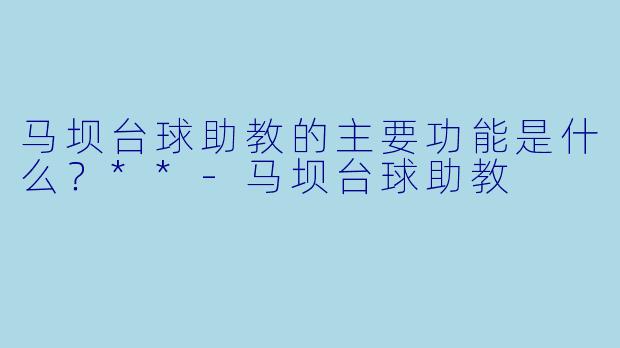 马坝台球助教的主要功能是什么？**