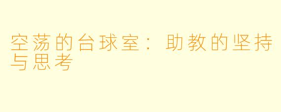 空荡的台球室：助教的坚持与思考