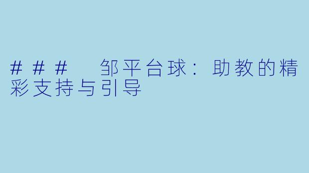 ### 邹平台球：助教的精彩支持与引导