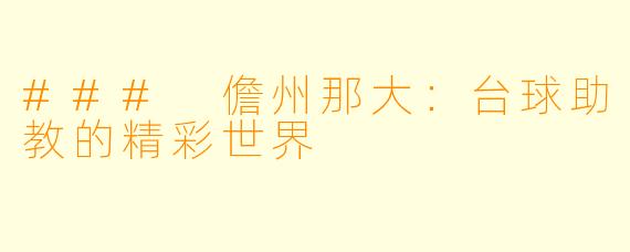 ### 儋州那大：台球助教的精彩世界