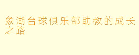 象湖台球俱乐部助教的成长之路