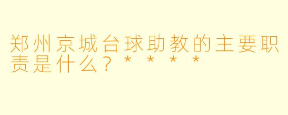 郑州京城台球助教的主要职责是什么?****