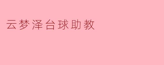 云梦泽台球助教——助力梦想的舞台