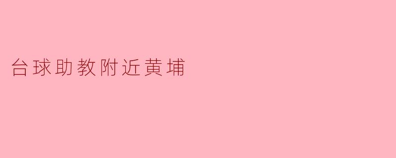 黄埔附近有什么好的台球助教推荐吗？****