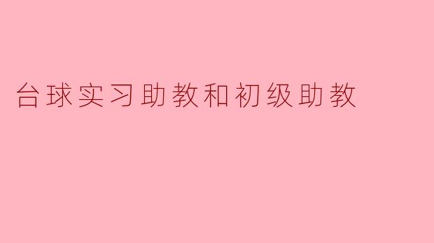 台球实习助教和初级助教