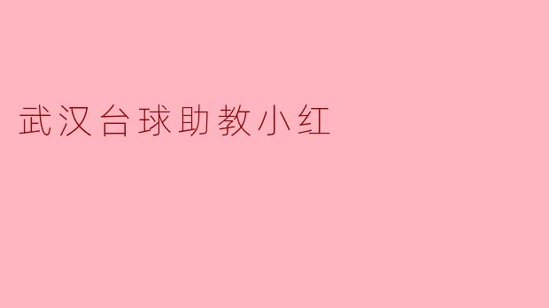 小红的台球梦想:武汉的助教之路