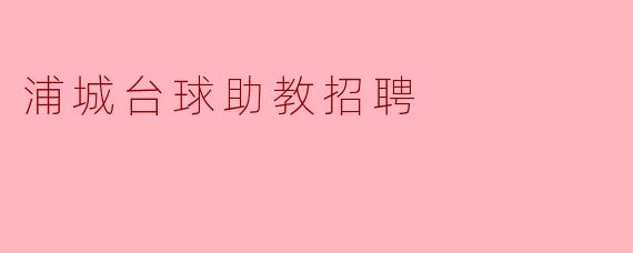 浦城台球助教招聘的主要职责是什么?**