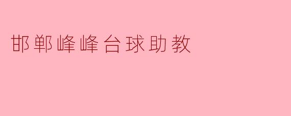邯郸峰峰台球助教