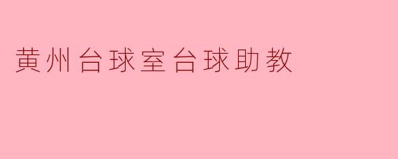 黄州台球室的台球助教主要负责哪些工作?**