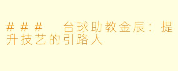 ### 台球助教金辰:提升技艺的引路人