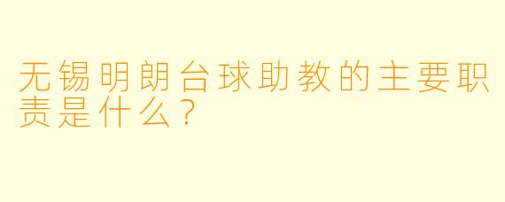 无锡明朗台球助教的主要职责是什么？