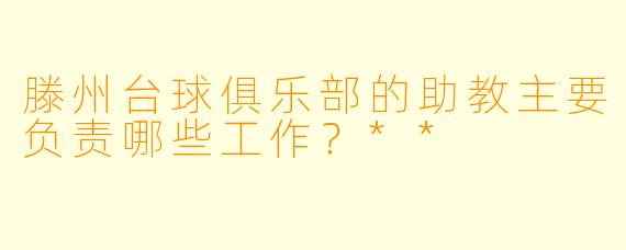 滕州台球俱乐部的助教主要负责哪些工作？**