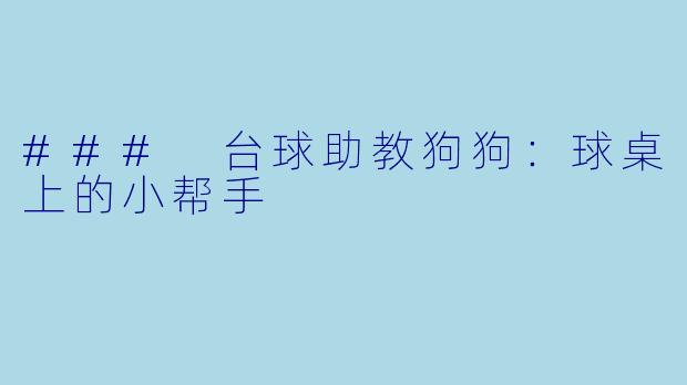 ### 台球助教狗狗：球桌上的小帮手