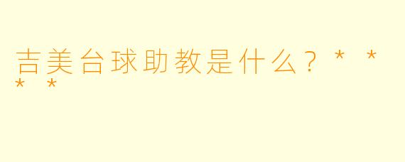 吉美台球助教是什么？****