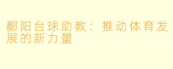 鄱阳台球助教：推动体育发展的新力量