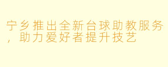 宁乡推出全新台球助教服务,助力爱好者提升技艺